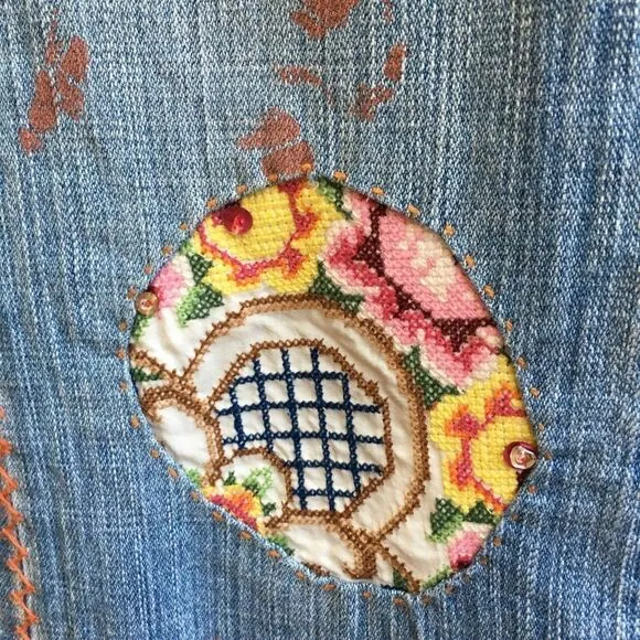 VINTAGE SWITCH USA HIPPIE EMBROIDERED JEANS