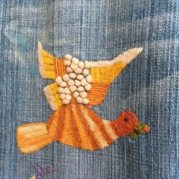 VINTAGE SWITCH USA HIPPIE EMBROIDERED JEANS