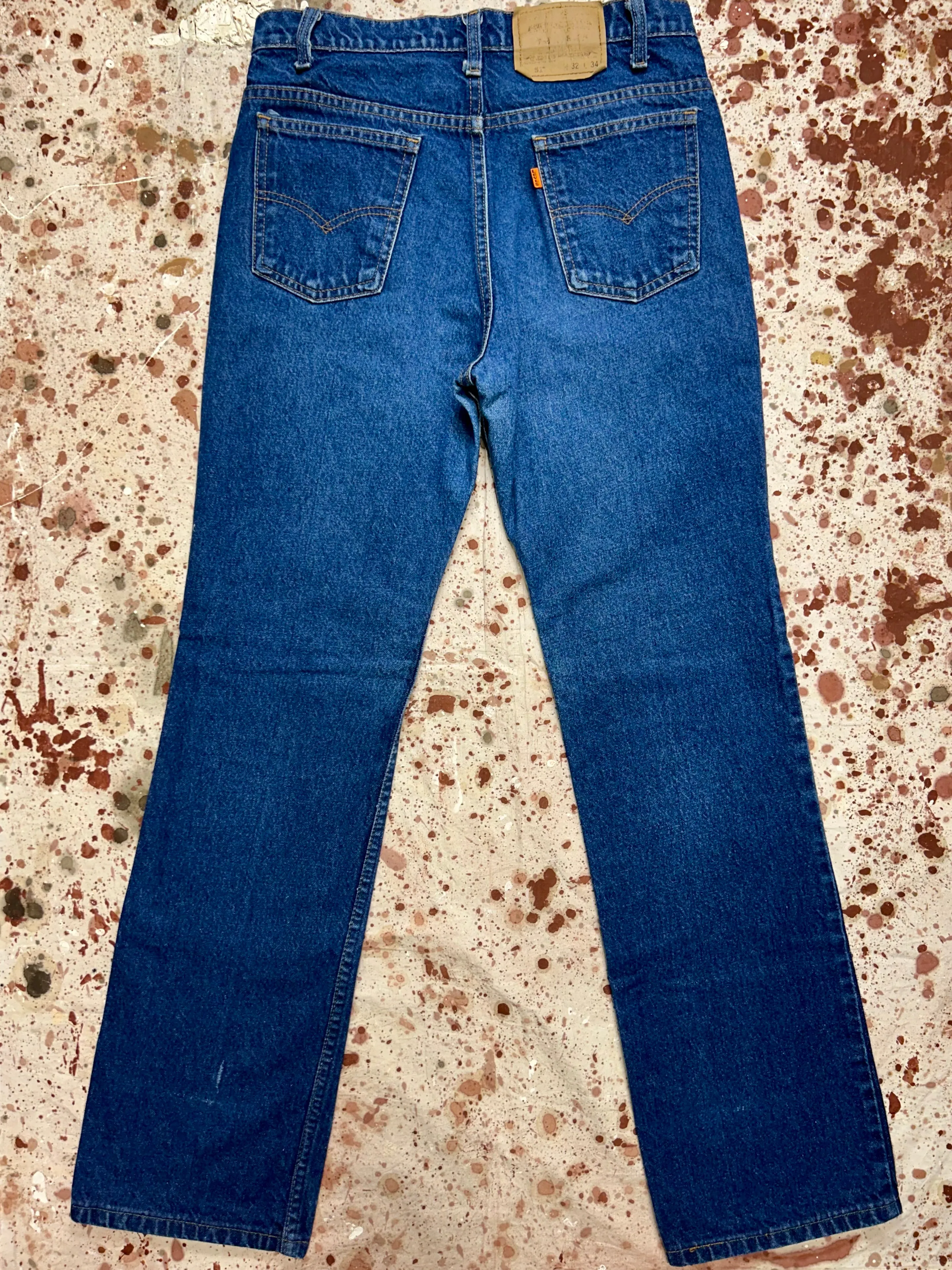 Vintage USA Levi's 1970's 517 Talon Zip Dark Wash Denim Jeans (JYJ1024-354)