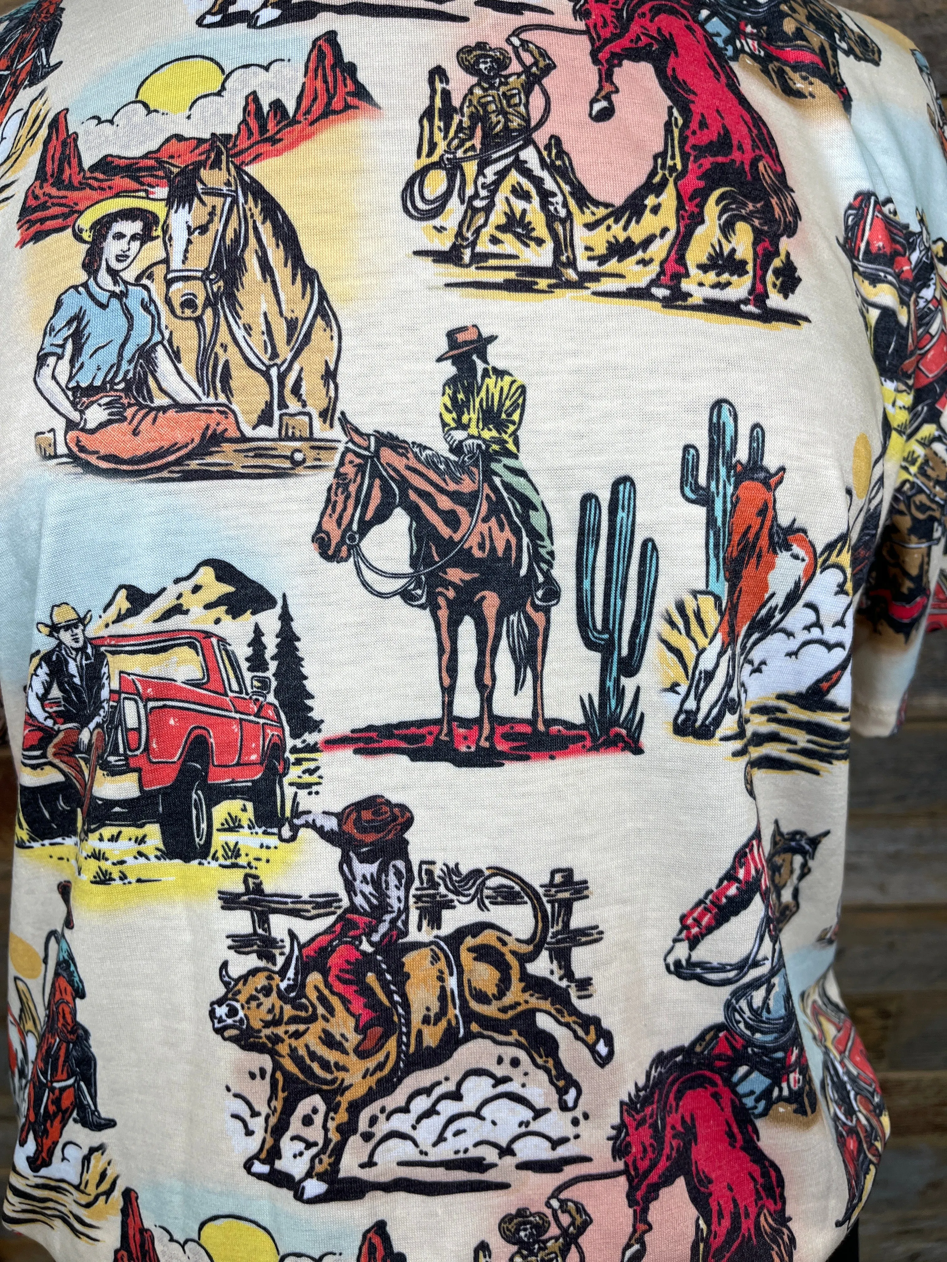 Vintage Western Toss Print T-shirt