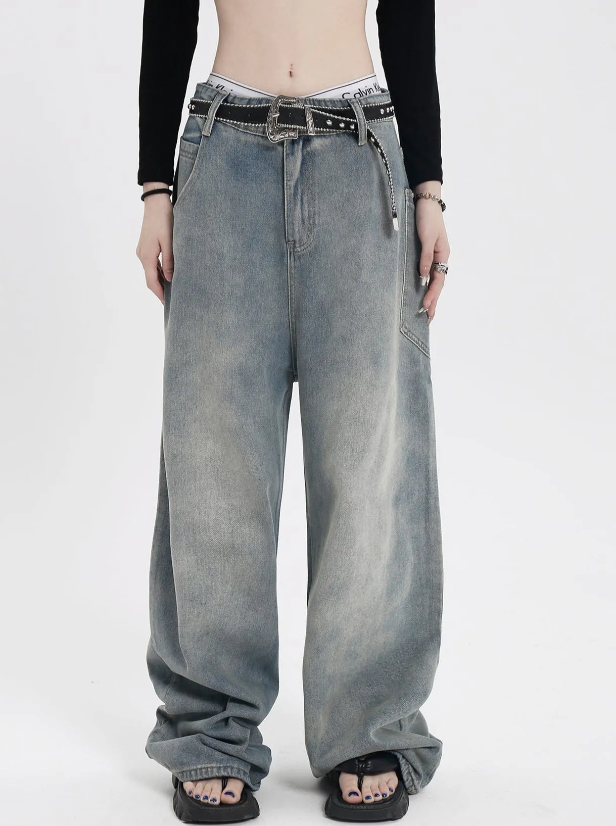 Washed Baggy Jeans