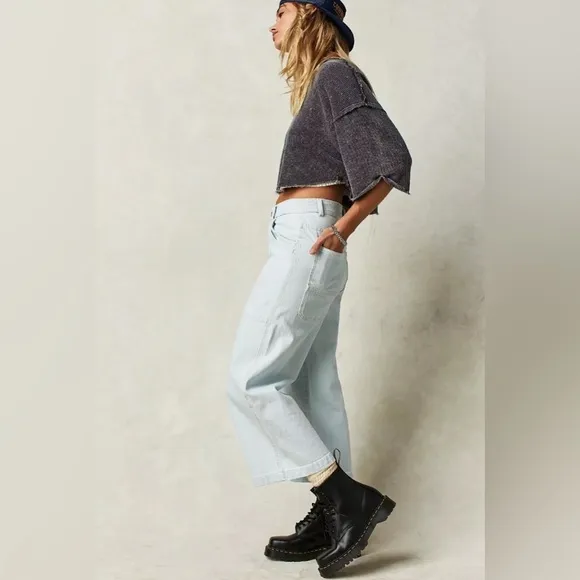 We The Free Piper Mid-Rise Crop Wide-Leg Jeans | Size 32