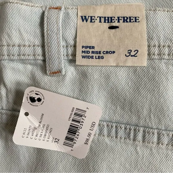 We The Free Piper Mid-Rise Crop Wide-Leg Jeans | Size 32