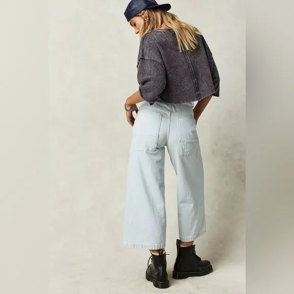 We The Free Piper Mid-Rise Crop Wide-Leg Jeans | Size 32