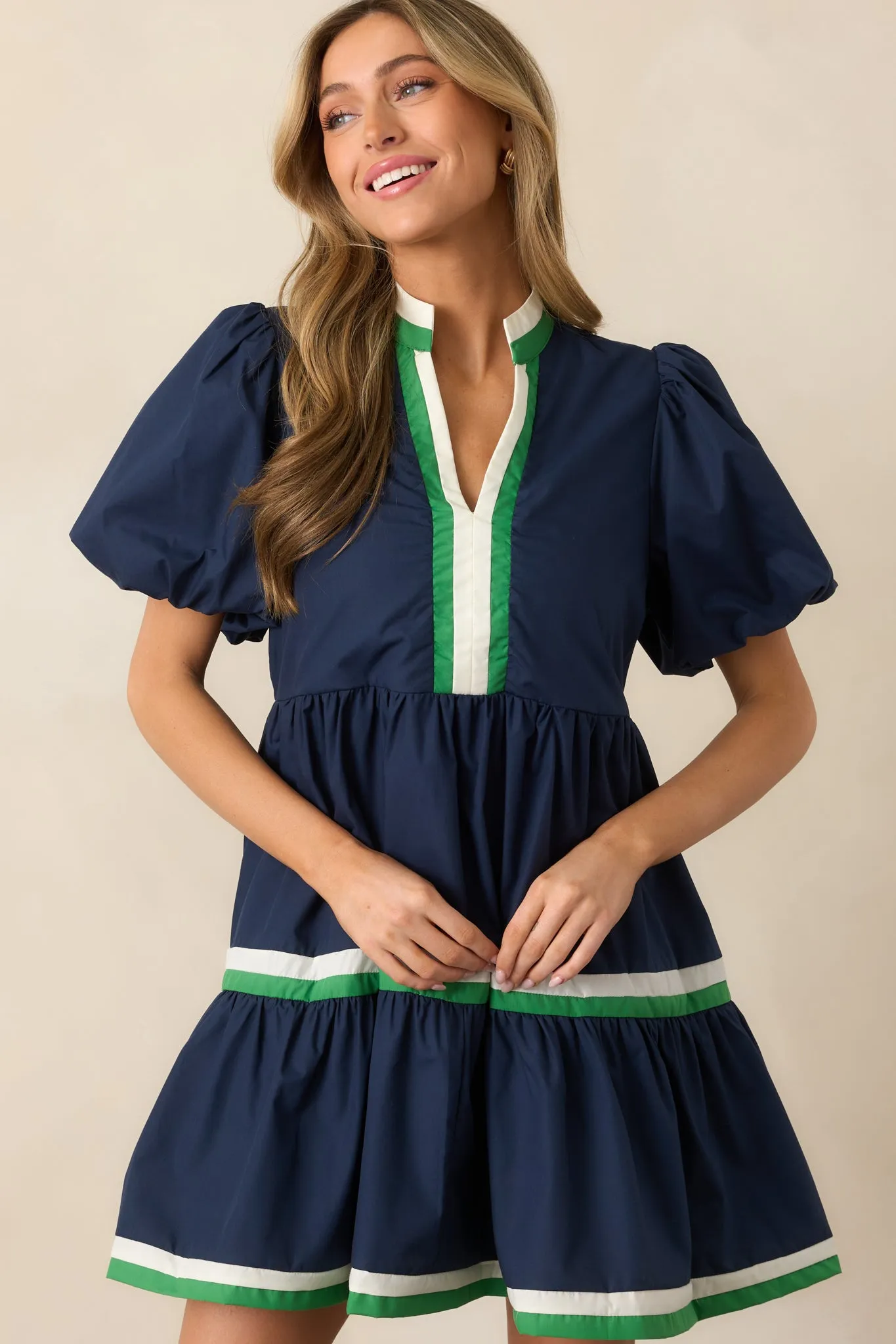What Matters Most Navy Puff Sleeve Mini Dress