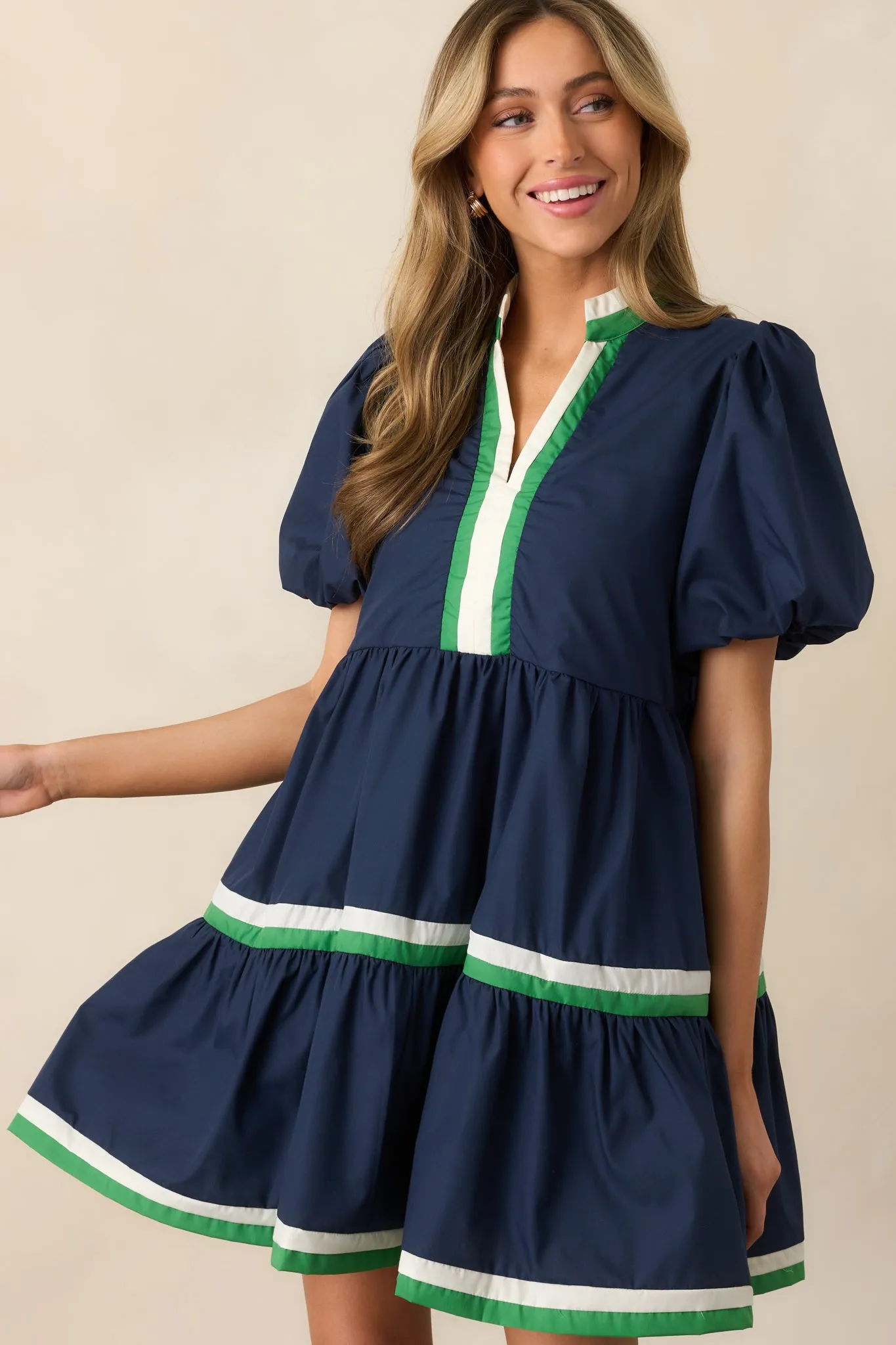 What Matters Most Navy Puff Sleeve Mini Dress
