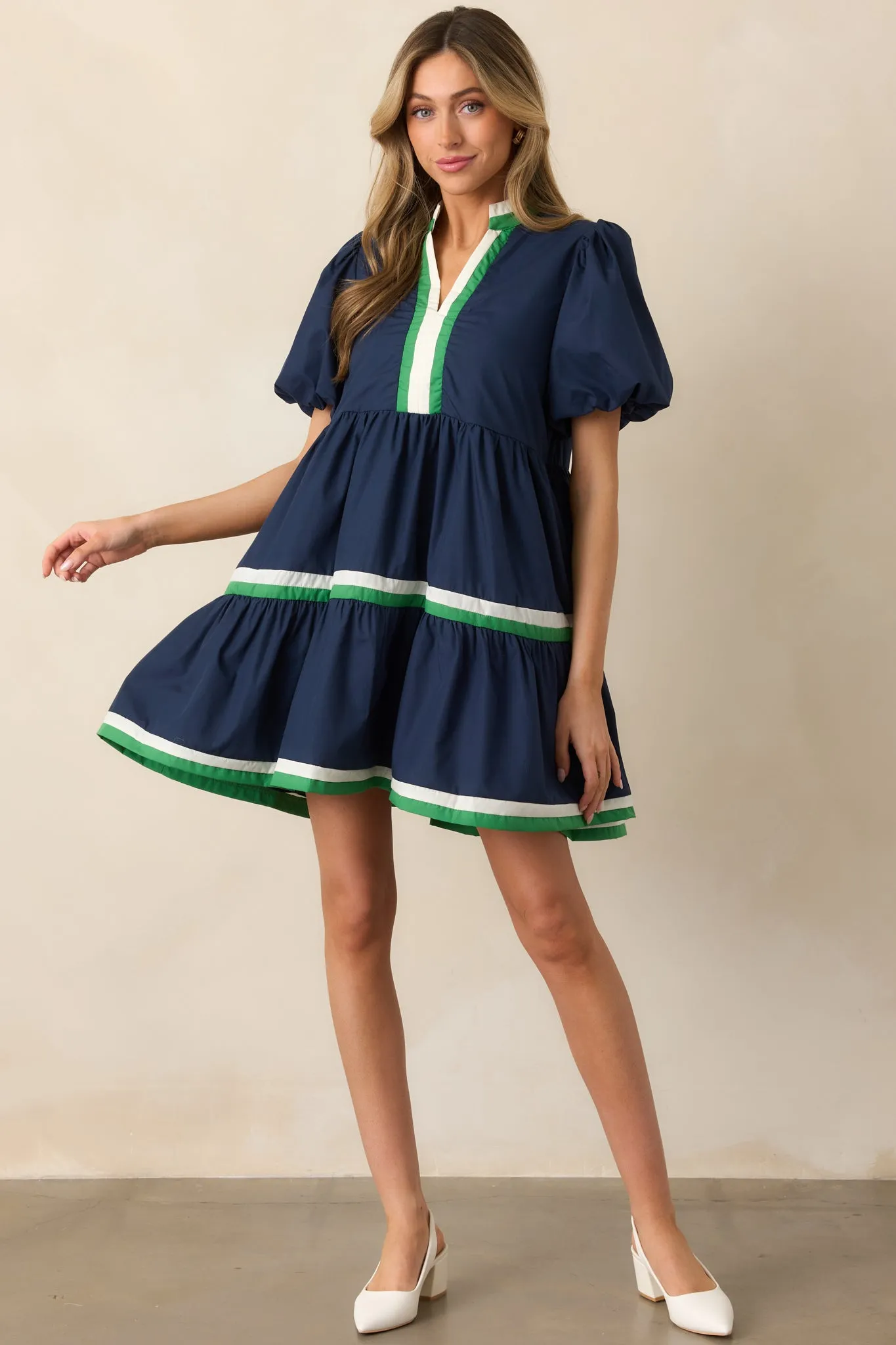 What Matters Most Navy Puff Sleeve Mini Dress