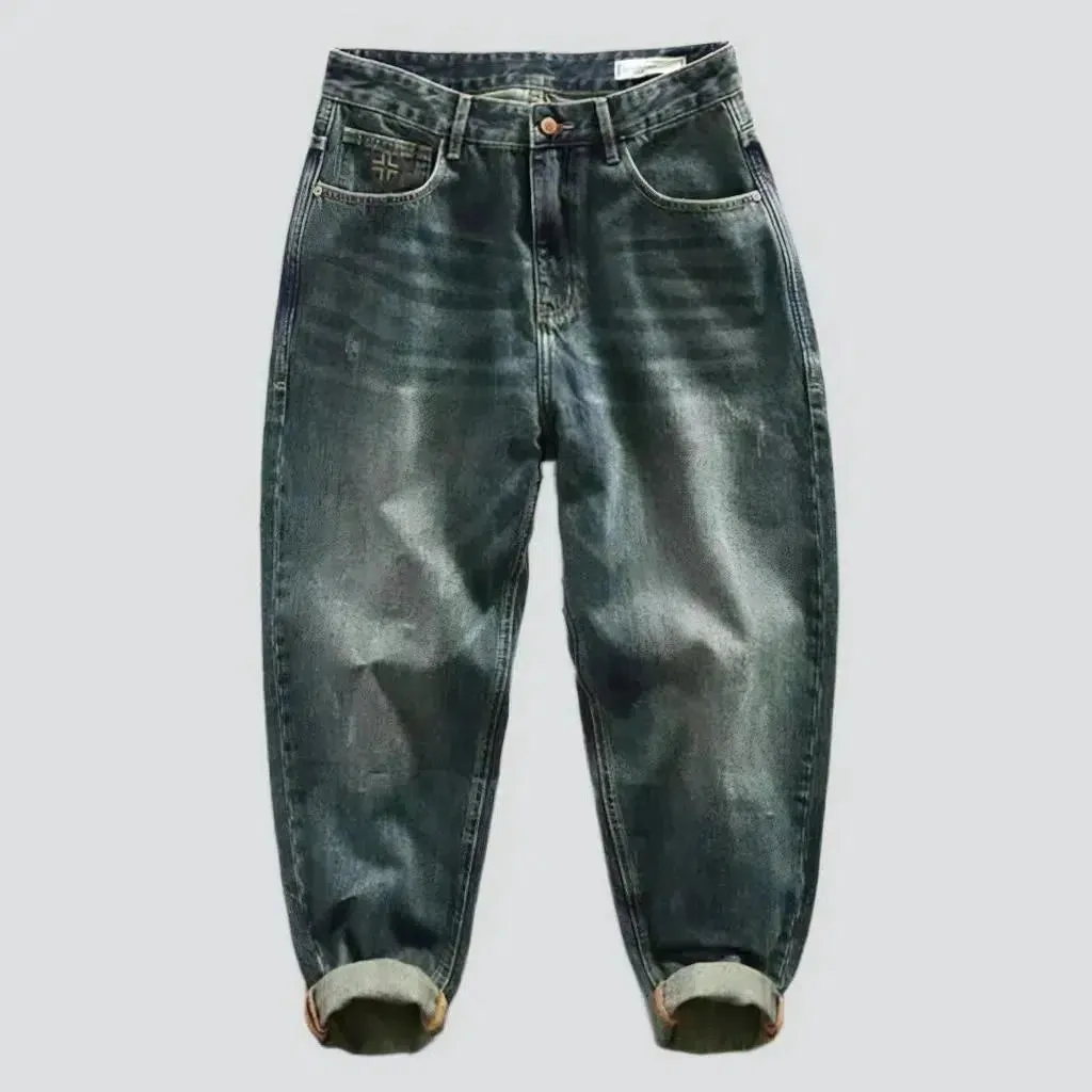 Whiskered fashion jeans
 for men