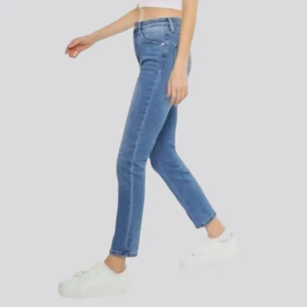 Whiskered slim jeans
 for women