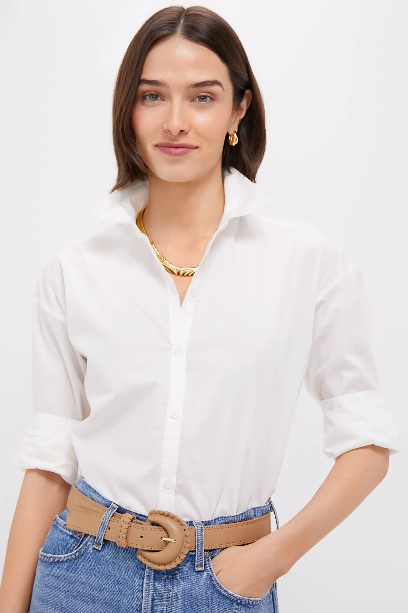 White Wexler Cotton Button Down