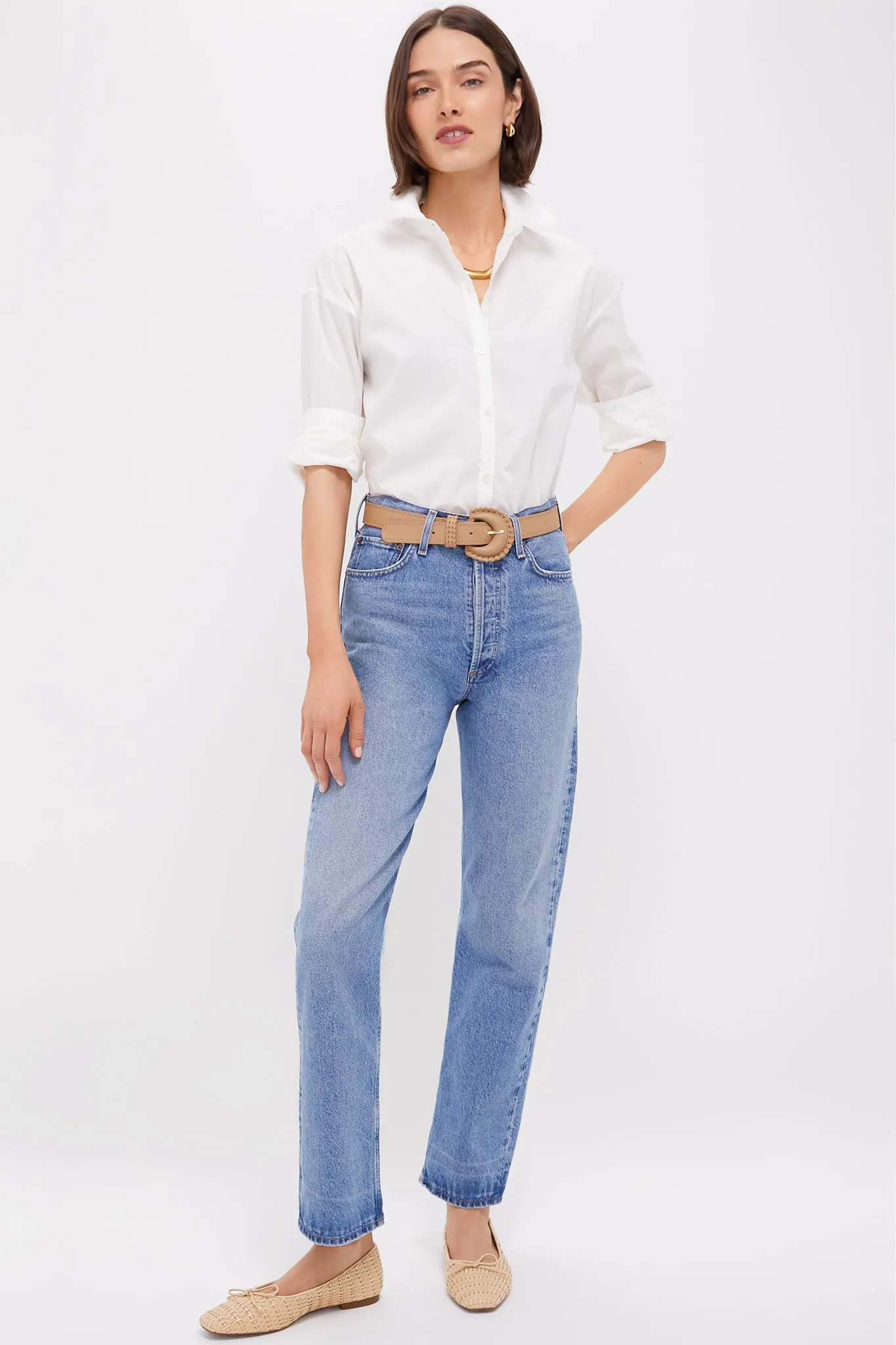 White Wexler Cotton Button Down