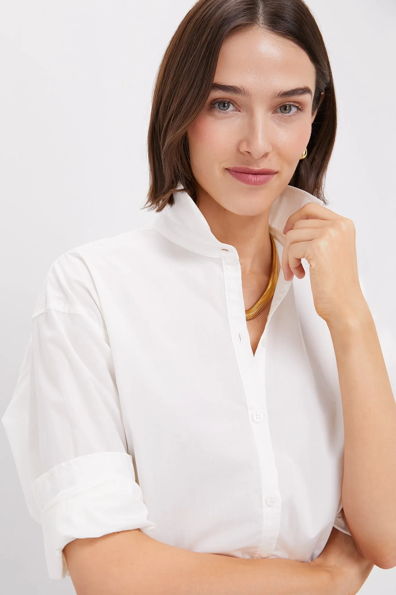 White Wexler Cotton Button Down