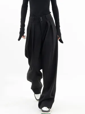 Wide Leg Dress Broek met Dubbele Knopen | Olivia