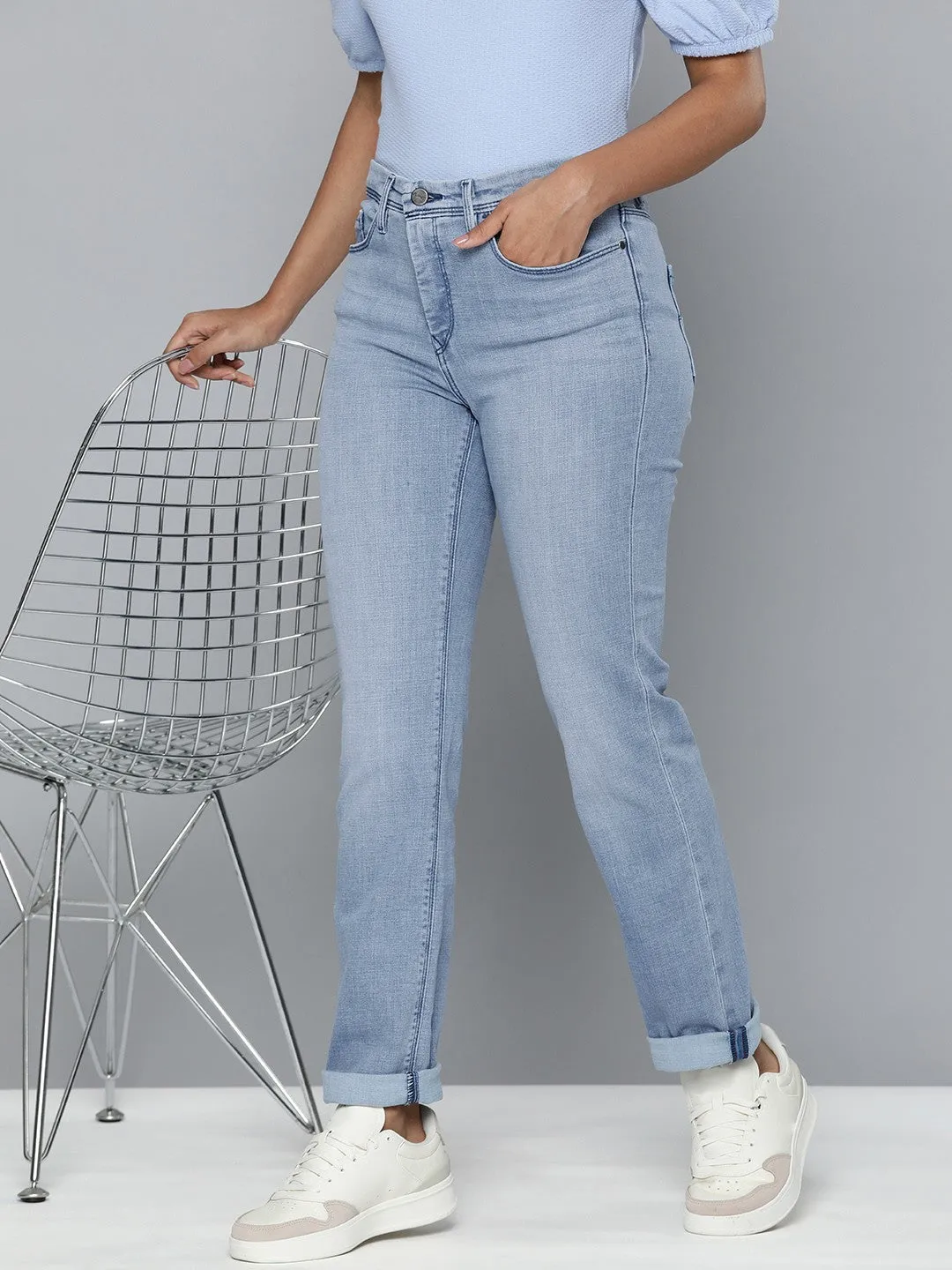 Women's 312 Blue Slim Fit Mid Rise Jeans