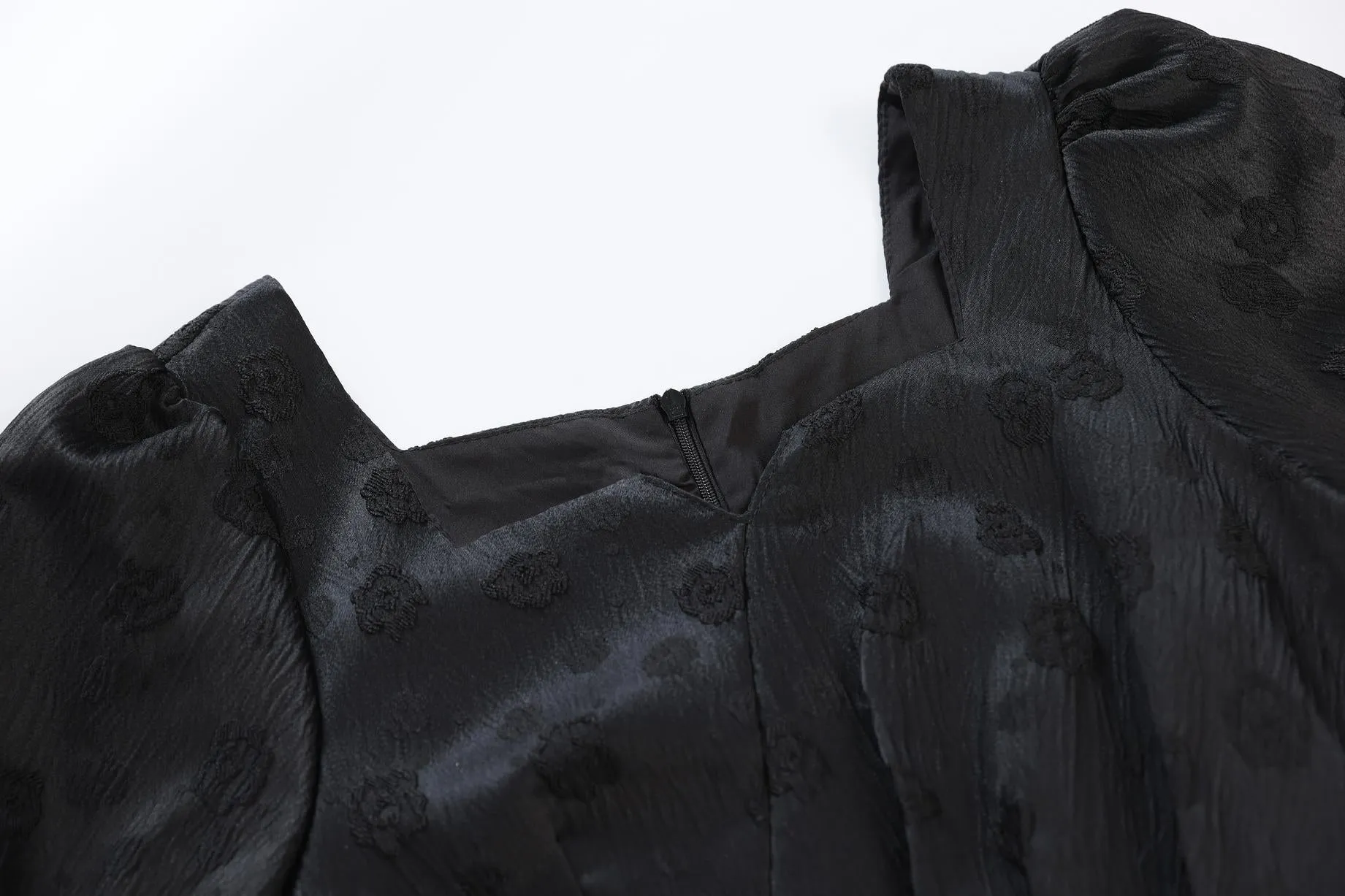 Women's Solid Jacquard Dress Inspired by Audrey Hepburn