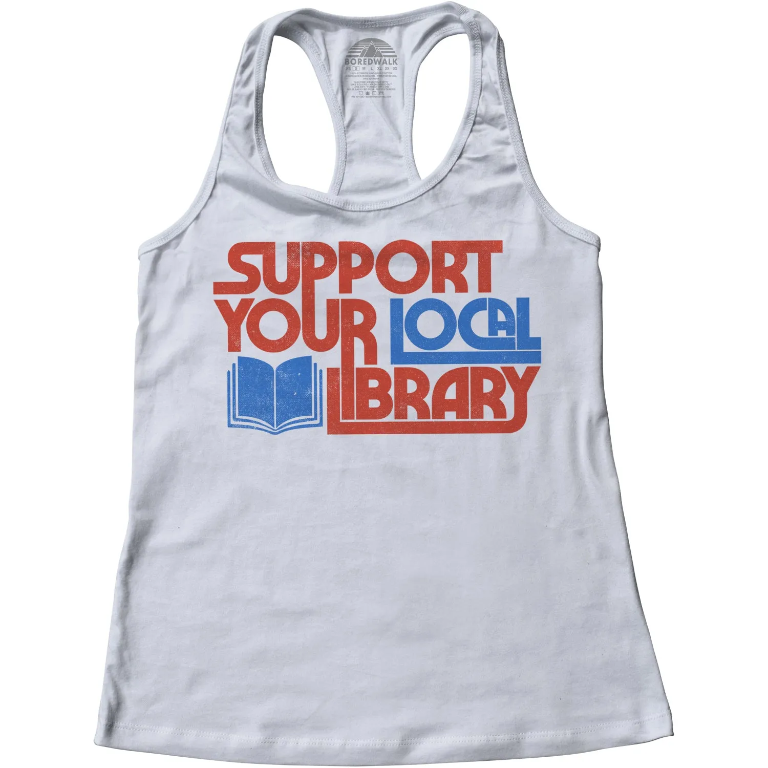 Women's Support Your Local Library Racerback Tank Top