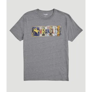 Wrangler Men's License Plate Logo Graphic Short Sleeve Tee - Graphite Heather