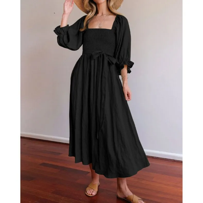 Zuleika - Chic Ruffle Sleeves Woman's Dress