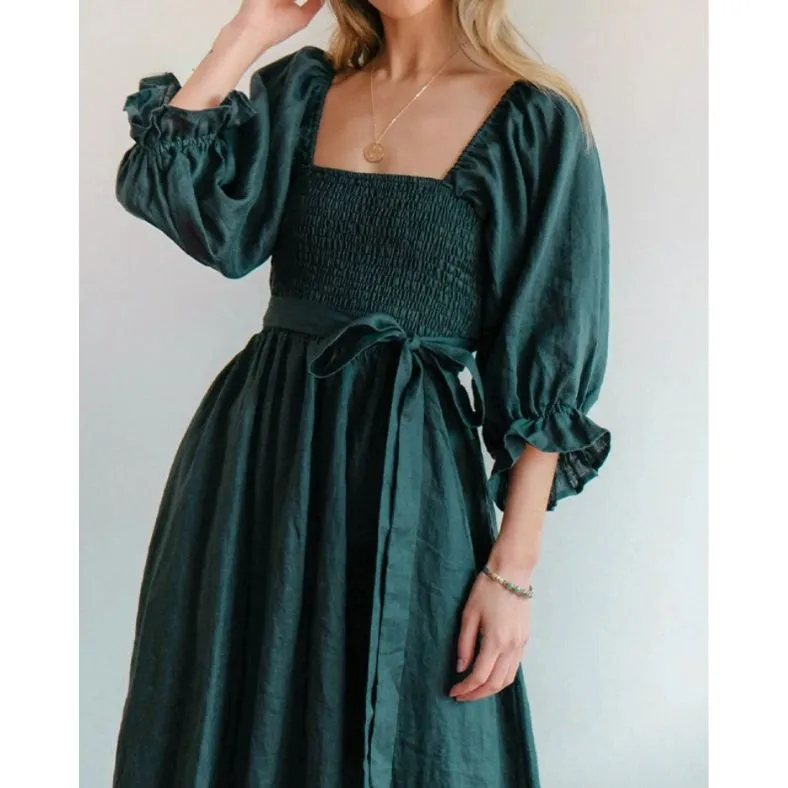 Zuleika - Chic Ruffle Sleeves Woman's Dress