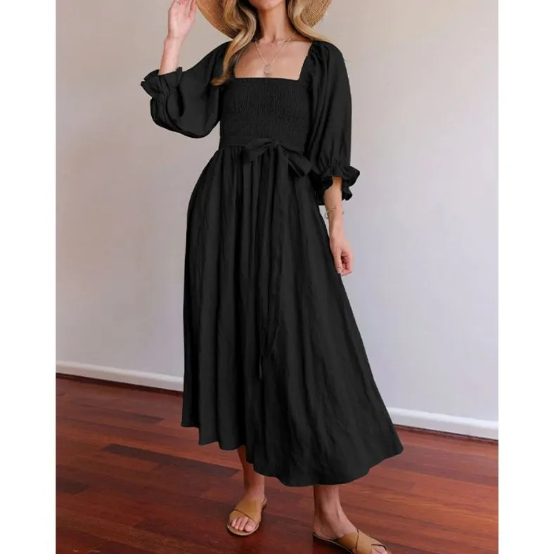 Zuleika - Chic Ruffle Sleeves Woman's Dress