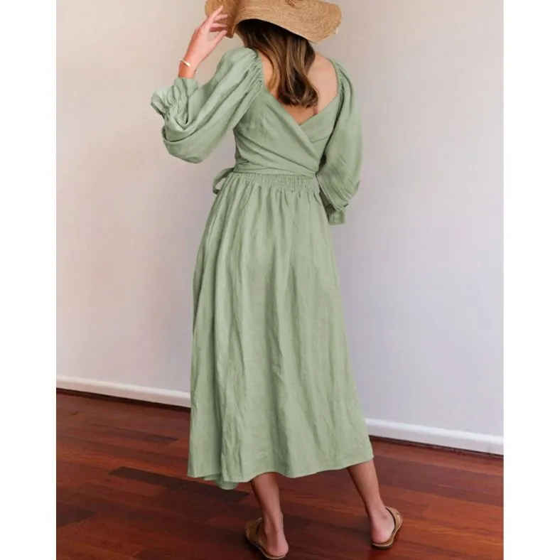 Zuleika - Chic Ruffle Sleeves Woman's Dress