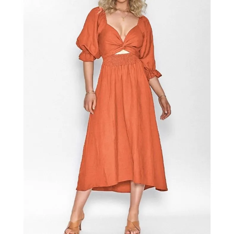 Zuleika - Chic Ruffle Sleeves Woman's Dress