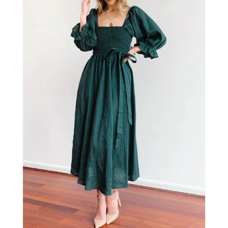 Zuleika - Chic Ruffle Sleeves Woman's Dress