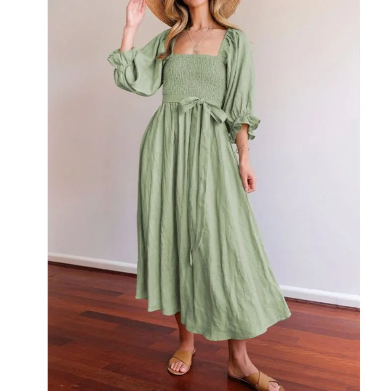 Zuleika - Chic Ruffle Sleeves Woman's Dress