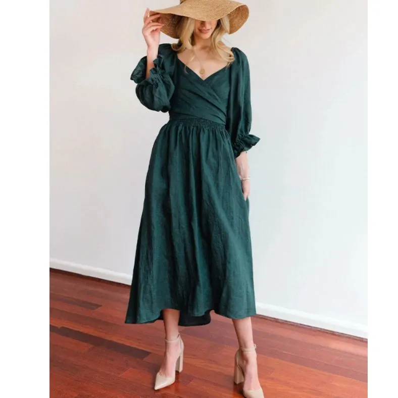 Zuleika - Chic Ruffle Sleeves Woman's Dress