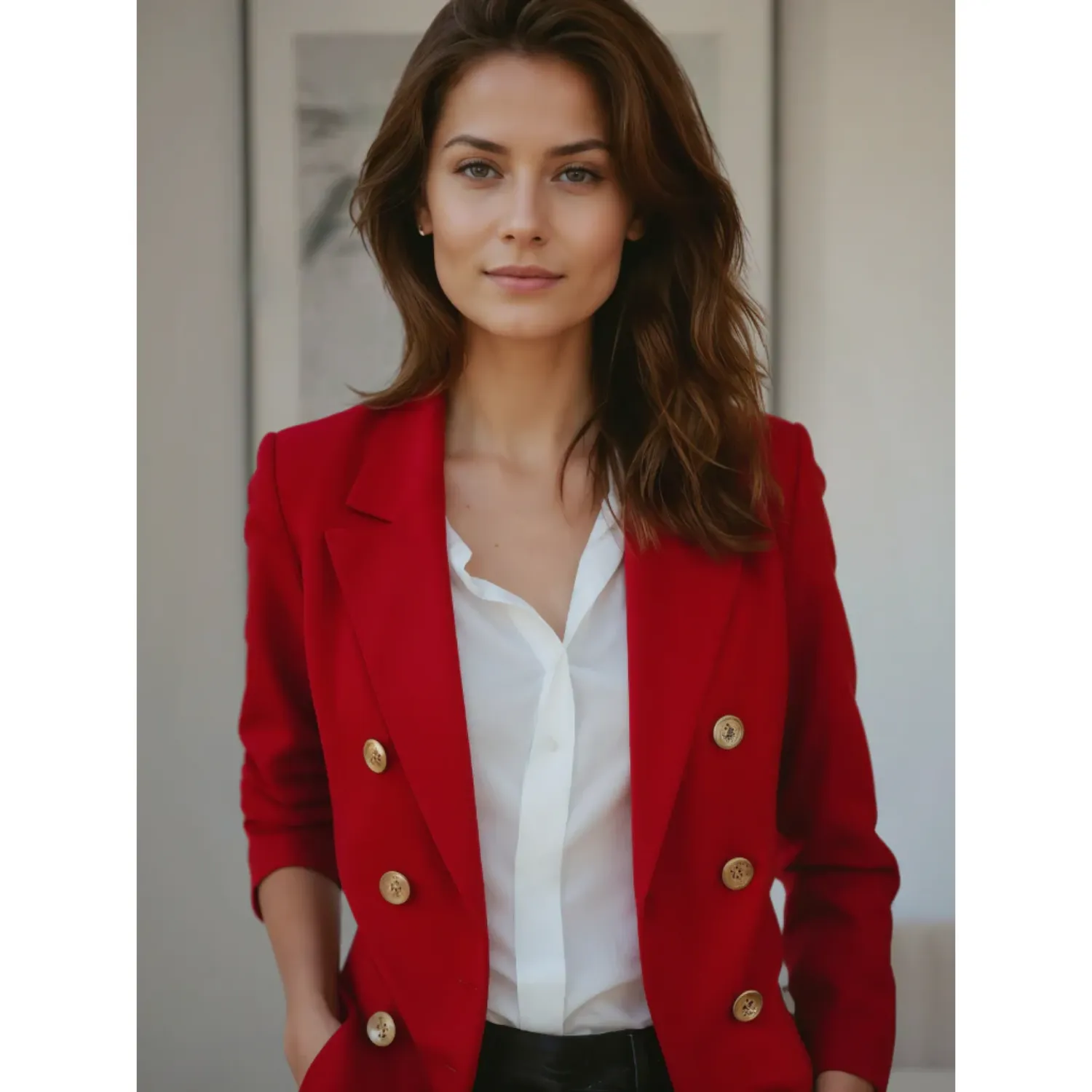 Zweireiher-Blazer mit Knöpfen für Frauen
